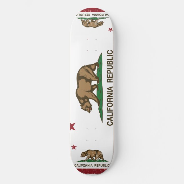 Den Kalifornien republiken sjunker Old School Skateboard Bräda 21,6 Cm (Framsida)