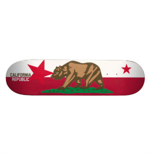 Den KALIFORNIEN REPUBLIKstatlig flagga passade Skateboard Bräda 20 Cm