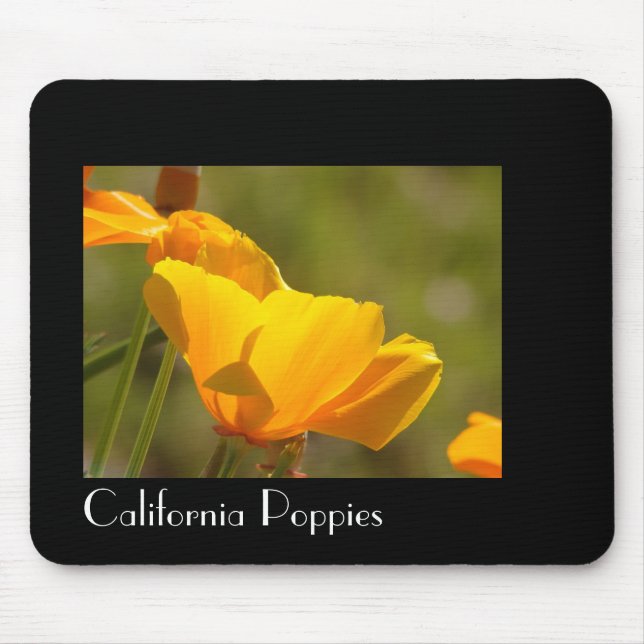 Den Kalifornien vallmon blommar Mousepad Musmatta (Framsidan)