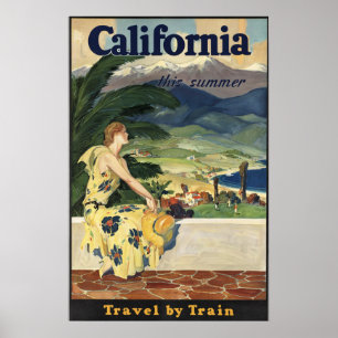 Den Kalifornien vintageamerikanen reser affischen Poster