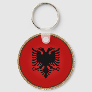 Den kalla Albanien flagga förseglar Nyckelring