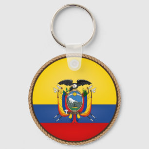 Den kalla Ecuador flagga förseglar Nyckelring