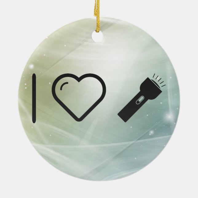 Den kalla ficklampan skuggar julgransprydnad keramik (Baksidan)