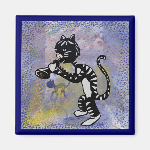 Den kalla grändJazzkatten kvadrerar magneten Magnet