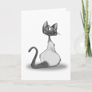 Den kalla katten noterar kortet kort