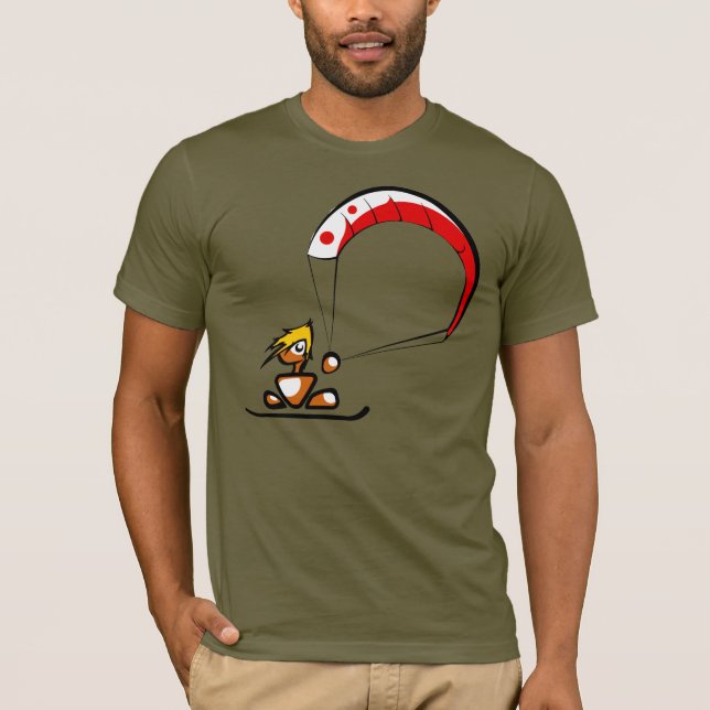Den kalla kitesurfing dudetecknaden t shirt (Framsida)