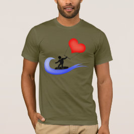 Den kalla kitesurfing symbolen för kärlek t-shirt
