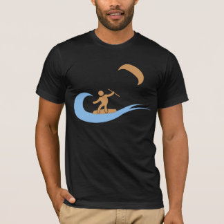 Den kalla kitesurfing symbolen för vinka t-shirt