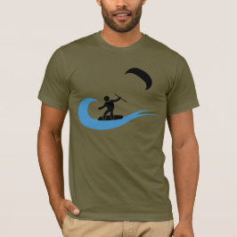 Den kalla kitesurfing symbolen för vinka tee shirt