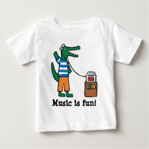 Den kalla krokodilen lyssnar till musik tee
