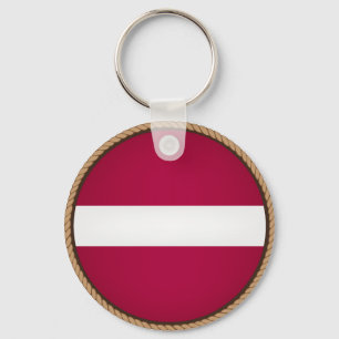 Den kalla Lettland flagga förseglar Nyckelring