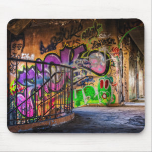 Den kalla musen för grafittigatakonst vadderar musmatta