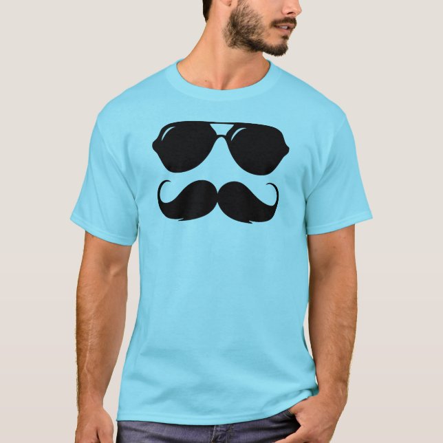 Den kalla mustaschen med skuggar tee (Framsida)
