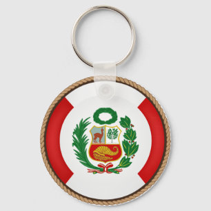 Den kalla Peru flagga förseglar Nyckelring