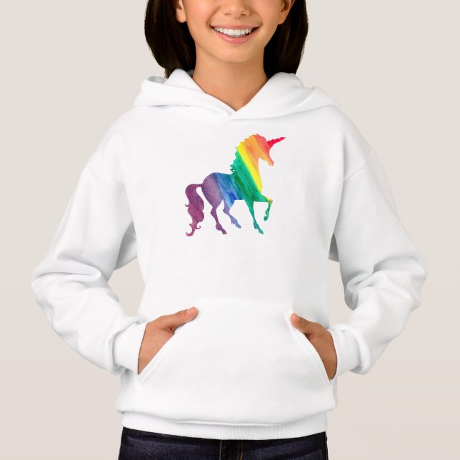 Den kalla regnbågeUnicornvattenfärgen lurar T Shirt (Framsida)