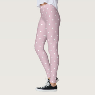 den kalla rosa vitpolkaen pricker höftdesign leggings