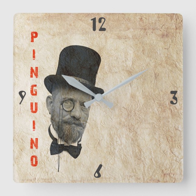 Den kalla vintagestilväggen tar tid på! fyrkantig klocka (Framsida)