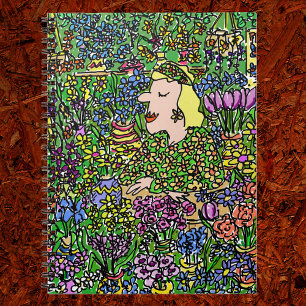 Den kamouflerade floristen. Illustration på en Anteckningsbok