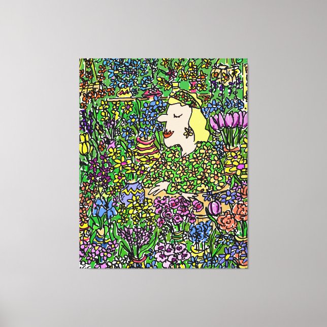Den kamouflerade Floristen. Illustration på en Canvastryck (Framsida)