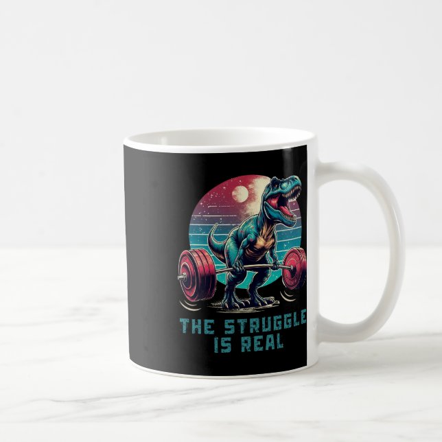 Den Kampen Är Riktigt Rolig T-rex Gym Tränings  Kaffemugg (Höger)