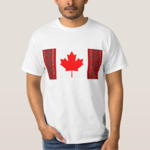Den Kanada flagga med den röd/BlackUkrainian kor T-shirt