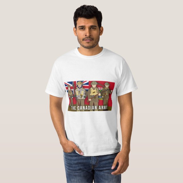 Den kanadensiska arméfraktionvärldskriget mig tee shirt (Hel framsida)