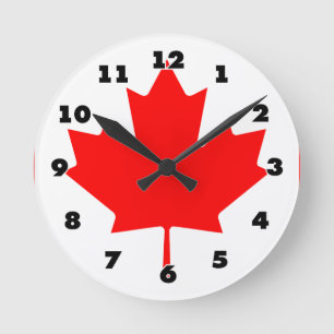 Den kanadensiska flagga av Kanada den Rund Klocka
