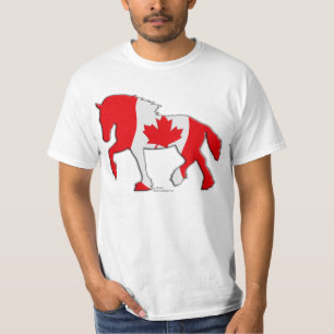 Den kanadensiska flagga formulerar hästen t shirt