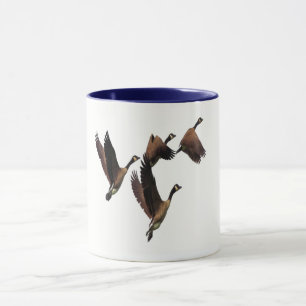 Den kanadensiska gäss som flyger i en flock, lura mugg