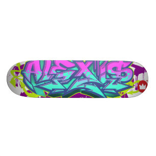 Den kända Alexisen i grafitti Old School Skateboard Bräda 21,6 Cm