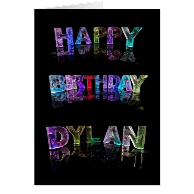 Den kända Dylanen i 3D tänder (fotografera), Hälsningskort (Framsidan)