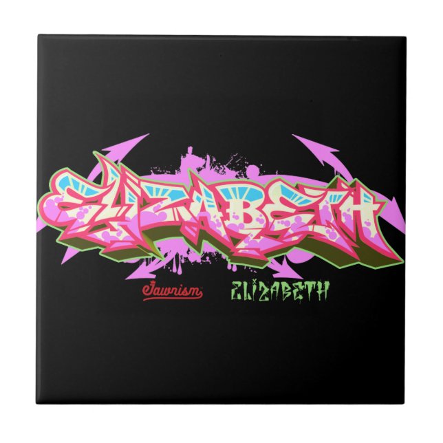 Den kända Elizabethen i grafitti-Keramiskt Kakelplatta (Framsidan)