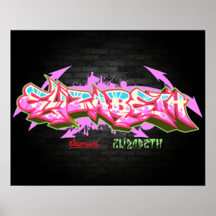 Den kända Elizabethen i grafitti Poster