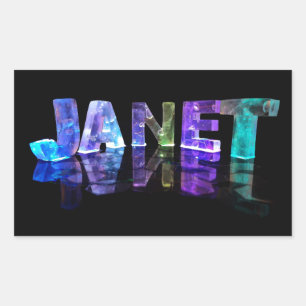 Den kända Janeten i 3D tänder (fotografera), Rektangulärt Klistermärke