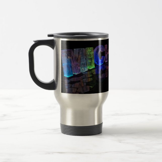 Den kända Michellen i 3D tänder (fotografera), Resemugg (Vänster)