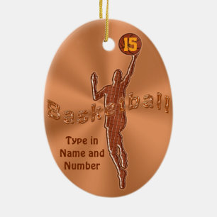 Den KÄNDA personligen och NUMRERAR basketprydnada Julgransprydnad Keramik