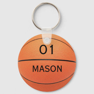Den kända personligen och numrerar basketsportar nyckelring
