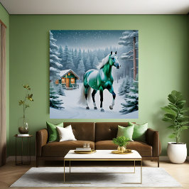 Den kanderade Grönten Horse Poster