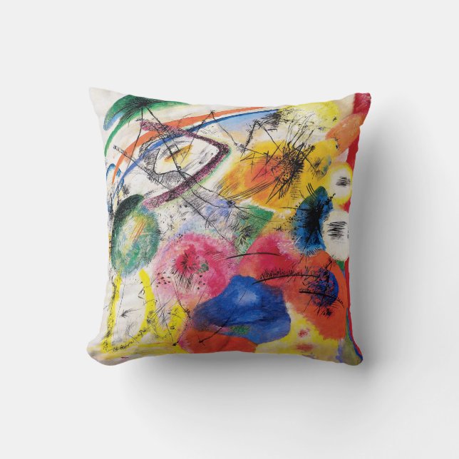 Den Kandinsky svarten fodrar dekorativ kudde (Framsida)