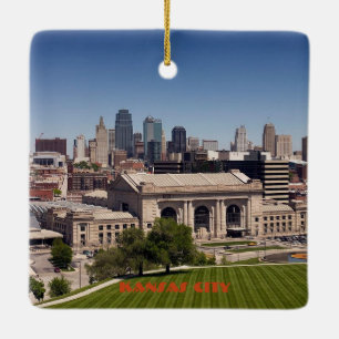 Den Kansas City anpassningsbar kvadrerar Julgransprydnad Keramik