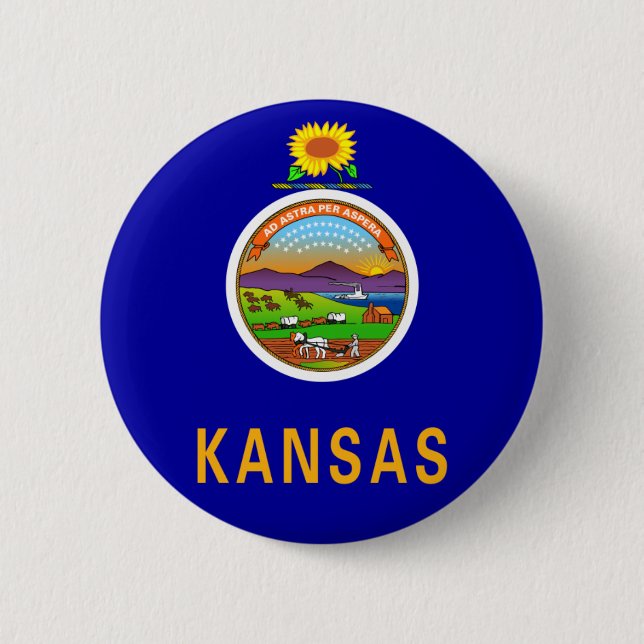 Den Kansas flagga knäppas Knapp (Framsida)