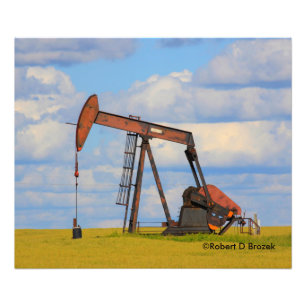 Den Kansas oljabrunnen pumpar med Fototryck