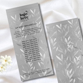 Den känsliga Faux Silver Lövs Brushed Metall-katal Reklamkort