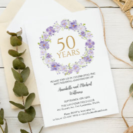 Den känsliga Lavender-Blommigten Garland 50:e Bröl Inbjudningar