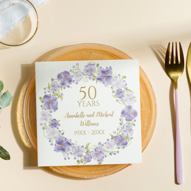 Den känsliga Lavender-Blommigten Garland 50:e Bröl Pappersservett (Skapare uppladdad)