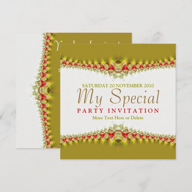 Den känsliga Speciella inbjudan till Snöre (Fram/baksida)