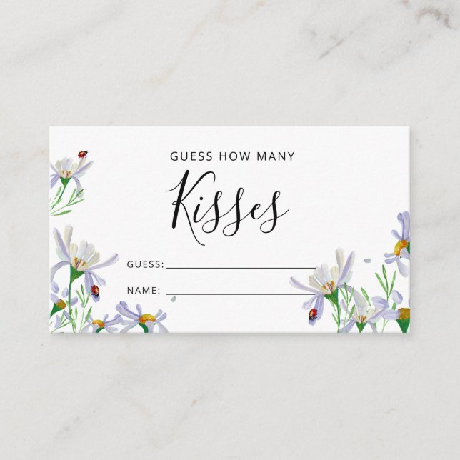Den känsliga vildblomman gissar hur många Kisses-s Tilläggskort (Framsida)