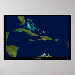 Den karibiska satellit- affischfotokartan poster