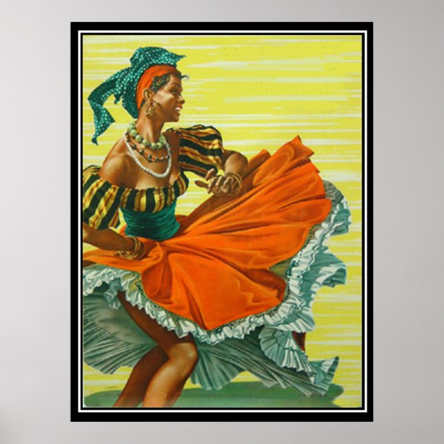 Den karibiska vintageaffischen poster (Framsidan)