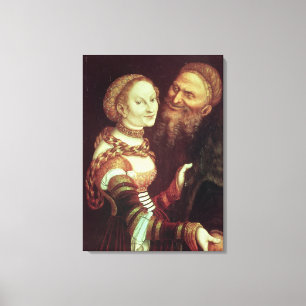 Den kärlekskranka gamal man, 1553 (olja på panel) canvastryck